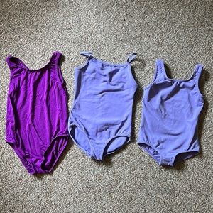 4/5 dance leotards one piece purple